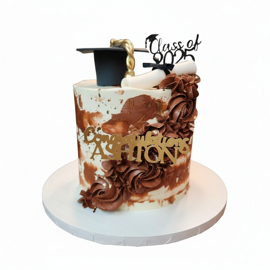 Watercolor Graduation Cake