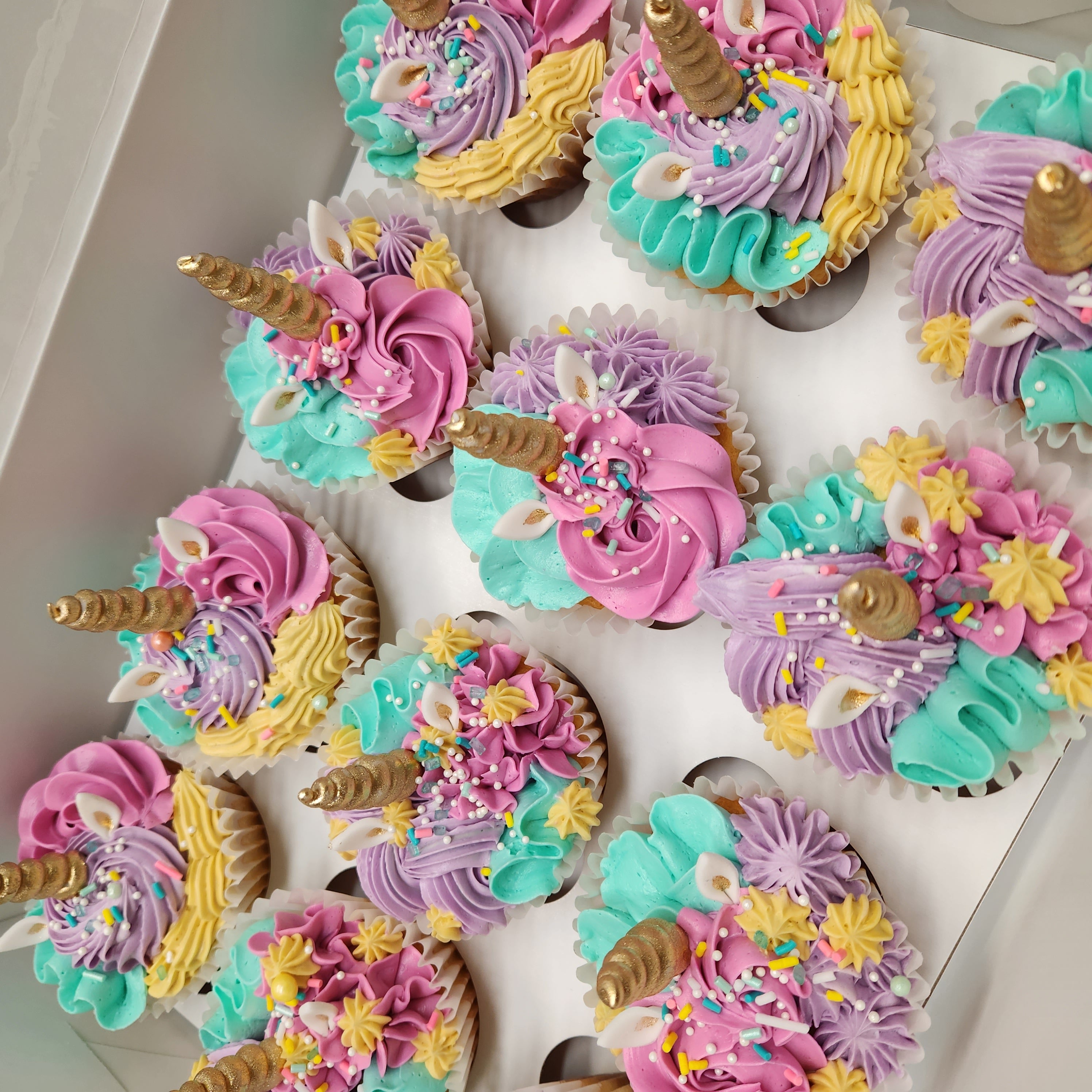 Unicorn baby deals shower cupcakes